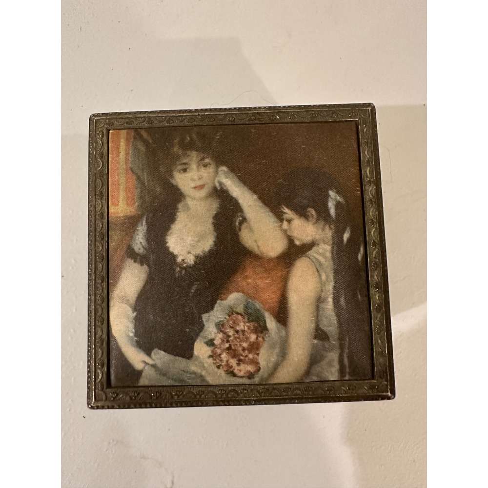 At the Concert By Renoir Metal Footed Trinket Jewelry box Cloth Top